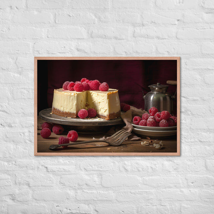 White Chocolate Raspberry Cheesecake Framed poster 🤤 from Yumify.AI