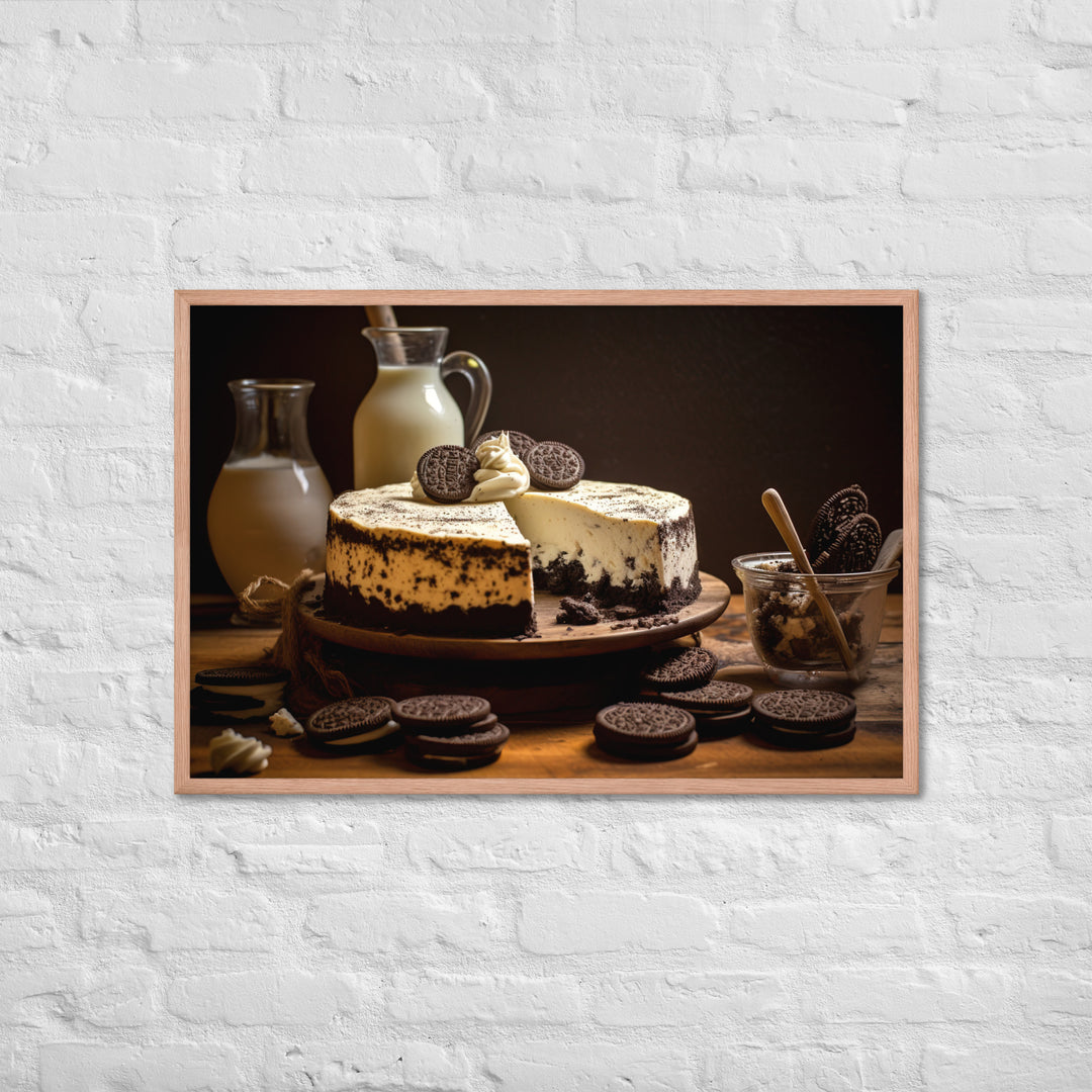Cookies and Cream Cheesecake Framed poster 🤤 from Yumify.AI