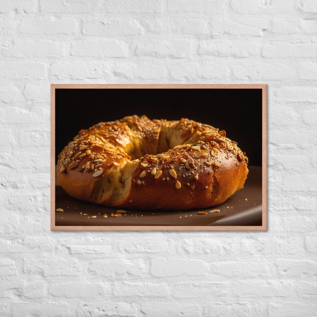 Whole Wheat Bagel Framed poster 🤤 from Yumify.AI