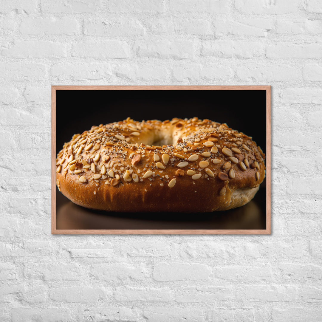 Whole Wheat Bagel Framed poster 🤤 from Yumify.AI