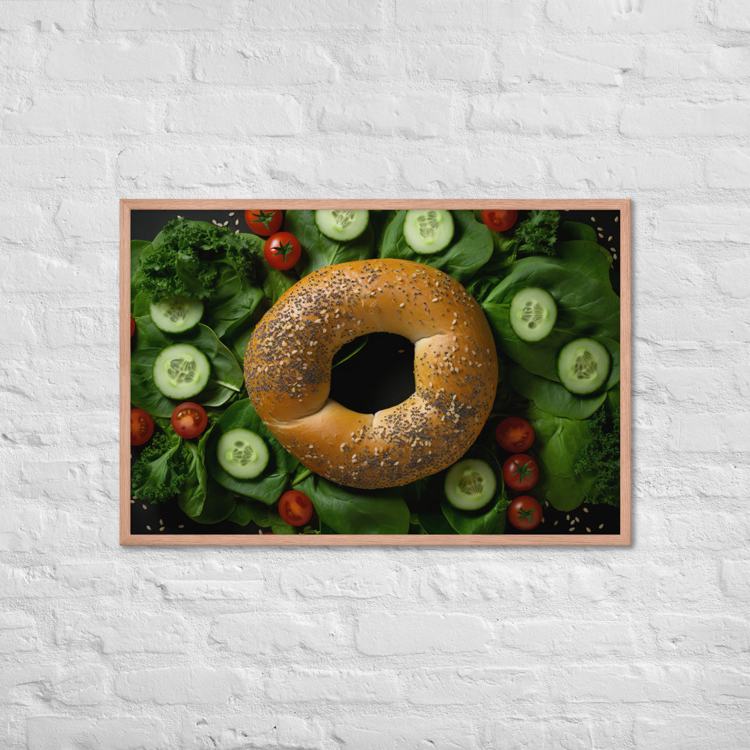 Spinach Bagel Framed poster 🤤 from Yumify.AI