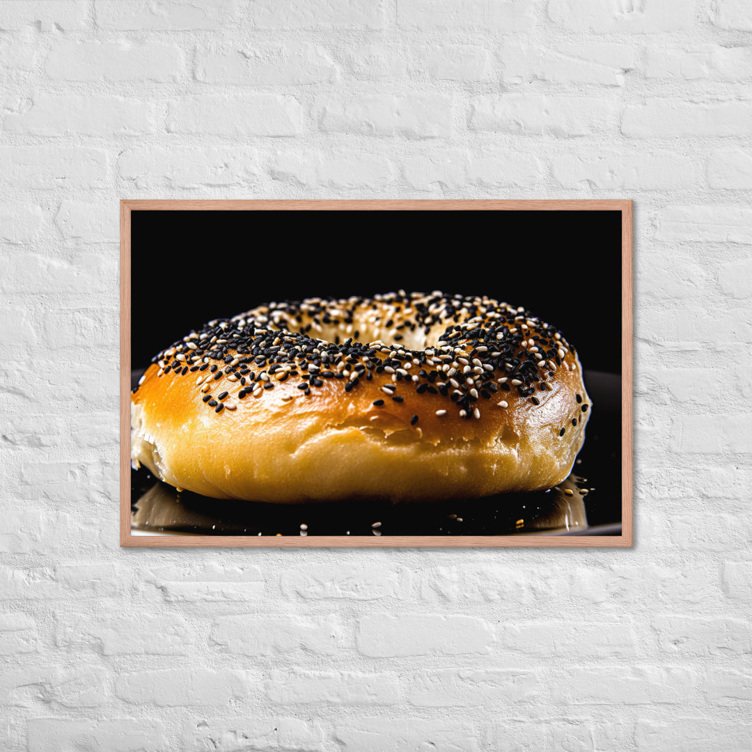 Poppy Seed Bagel Framed poster 🤤 from Yumify.AI