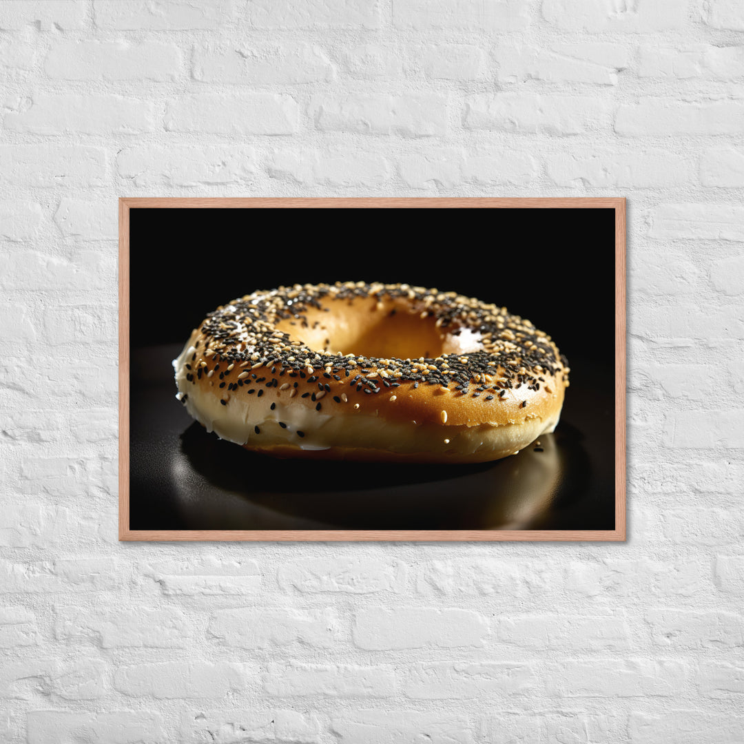 Poppy Seed Bagel Framed poster 🤤 from Yumify.AI