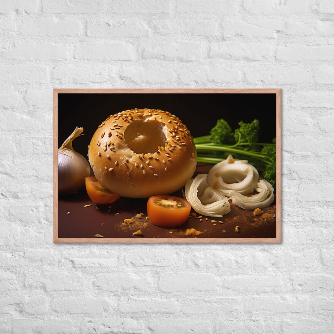 Onion Bagel Framed poster 🤤 from Yumify.AI