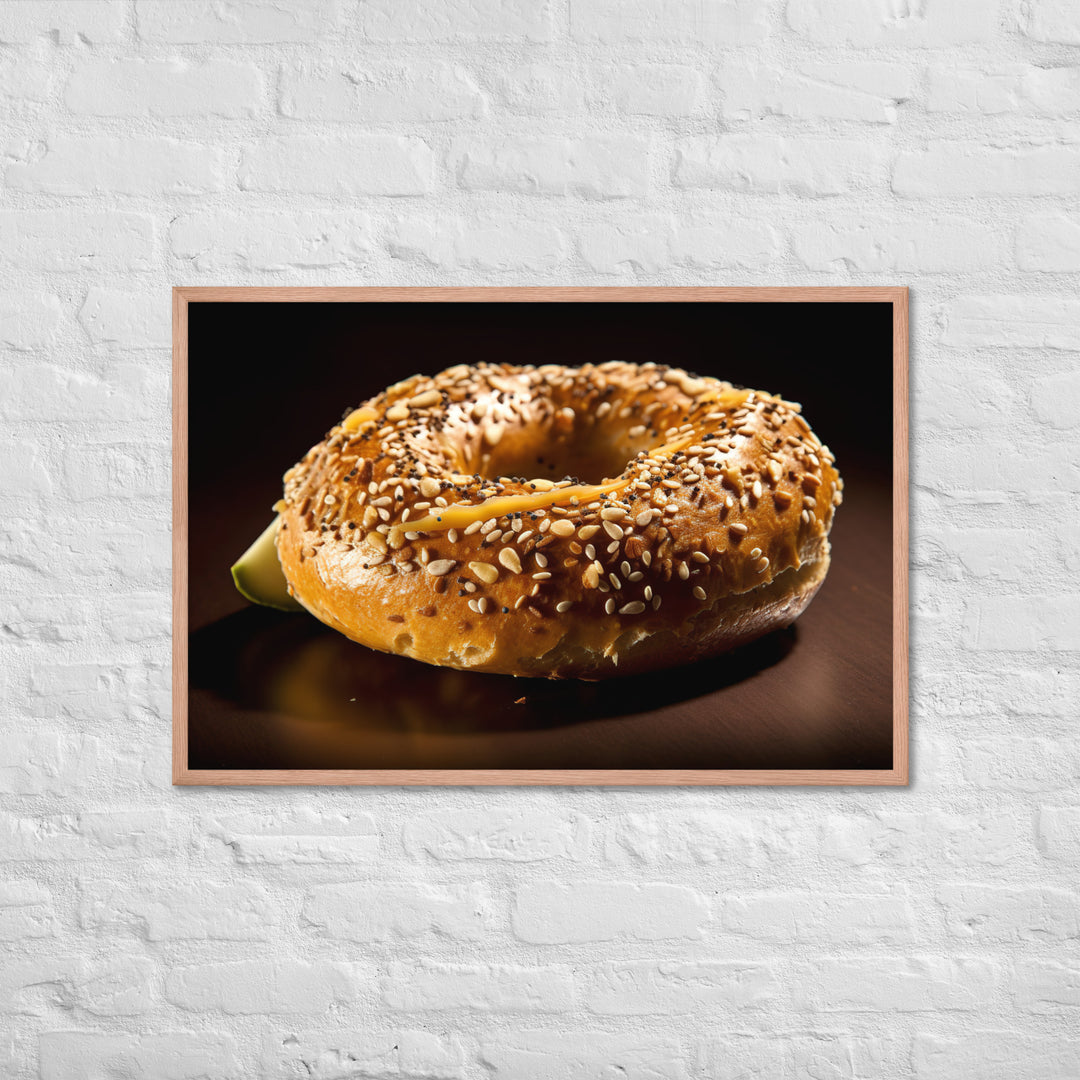 Multigrain Bagel Framed poster 🤤 from Yumify.AI
