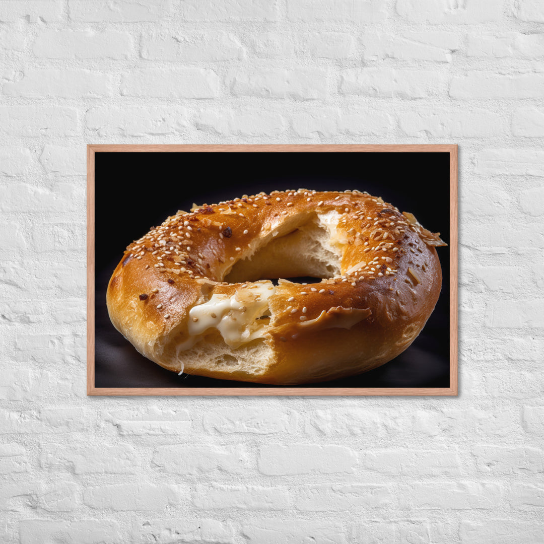 Garlic Bagel Framed poster 🤤 from Yumify.AI