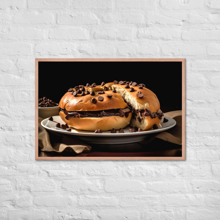 Chocolate Chip Bagel Framed poster 🤤 from Yumify.AI