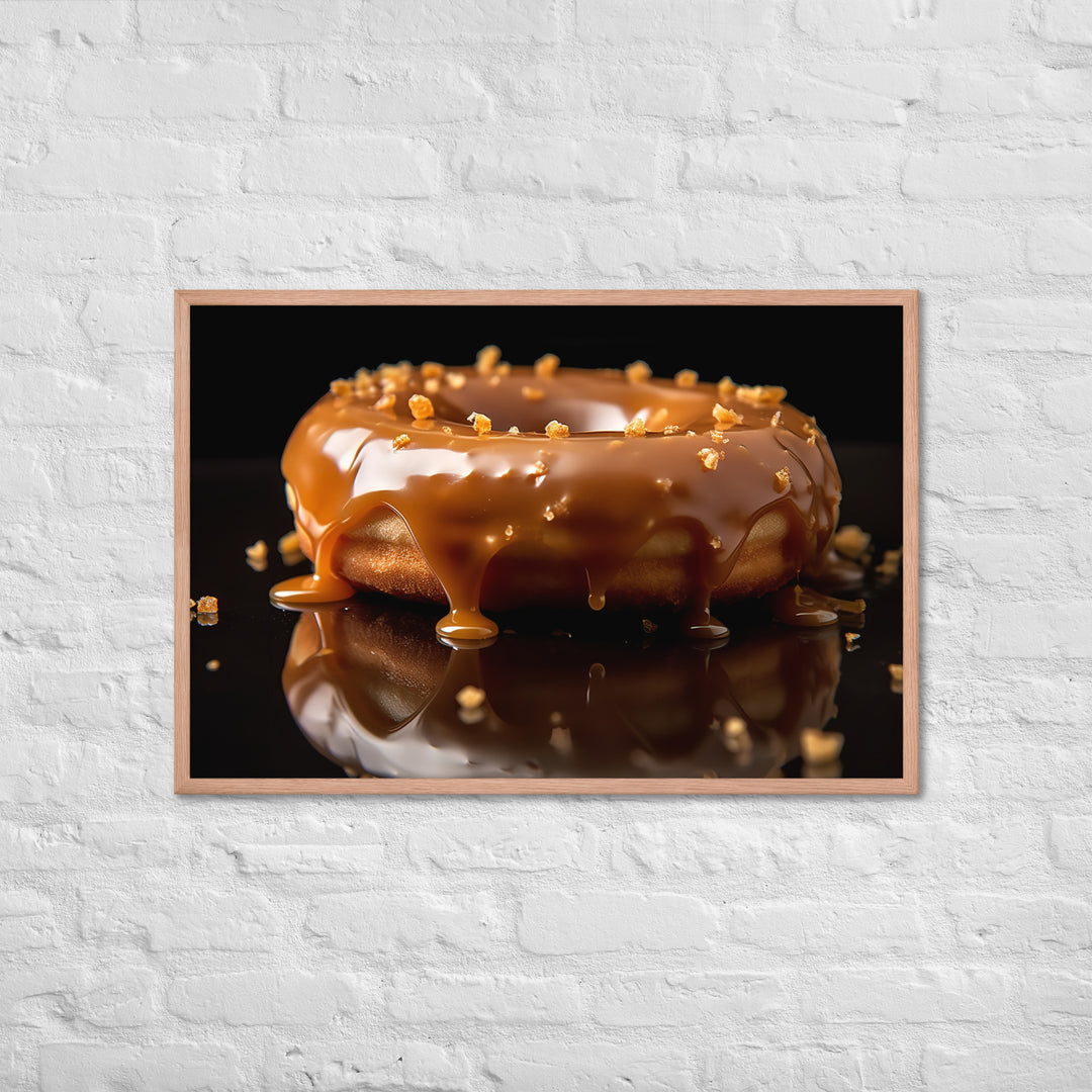 Salted Caramel Donut Framed poster 🤤 from Yumify.AI