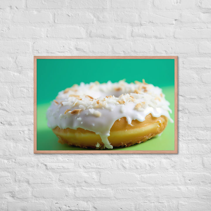 Coconut Cream Donut Framed poster 🤤 from Yumify.AI