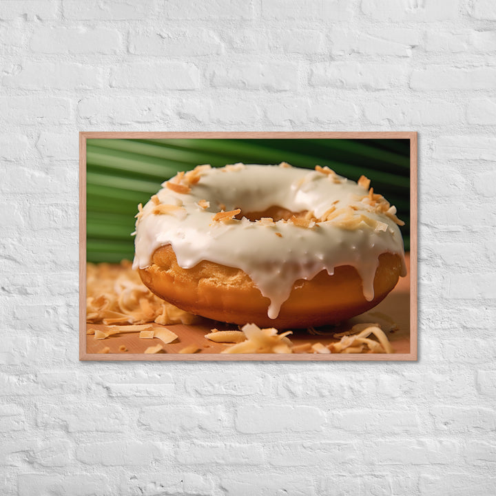 Coconut Cream Donut Framed poster 🤤 from Yumify.AI