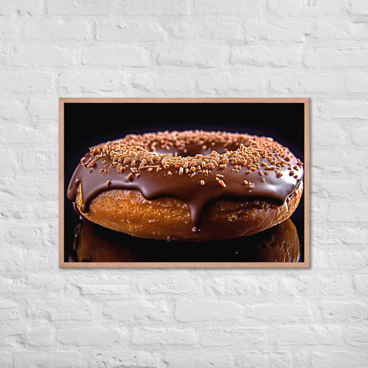 Chocolate Frosted Donut Framed poster 🤤 from Yumify.AI