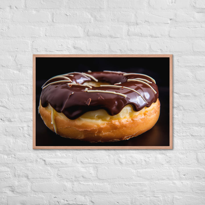 Boston Cream Donut Framed poster 🤤 from Yumify.AI