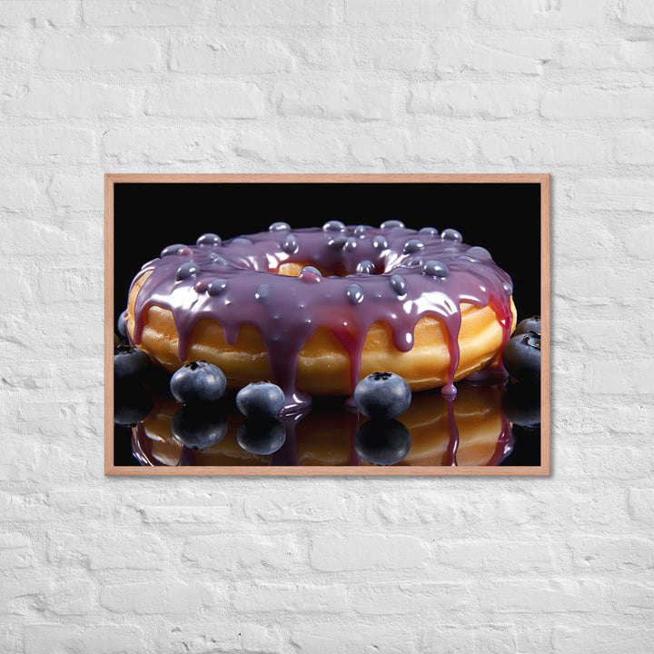 Blueberry Glazed Donut Framed poster 🤤 from Yumify.AI