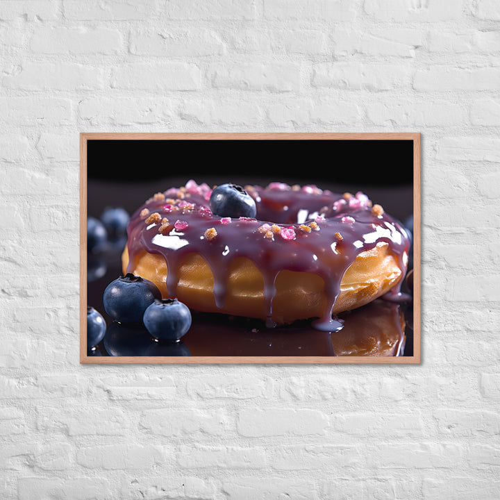 Blueberry Glazed Donut Framed poster 🤤 from Yumify.AI