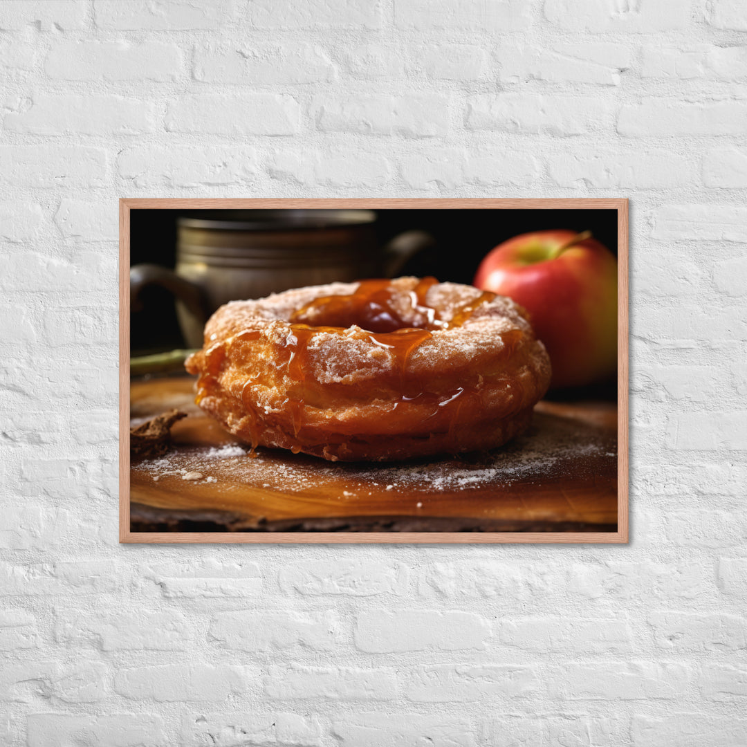 Apple Fritter Donut Framed poster 🤤 from Yumify.AI