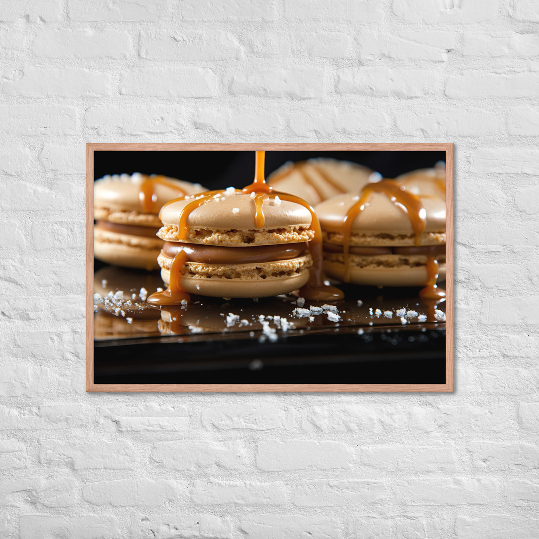 Salted Caramel Macarons Framed poster 🤤 from Yumify.AI