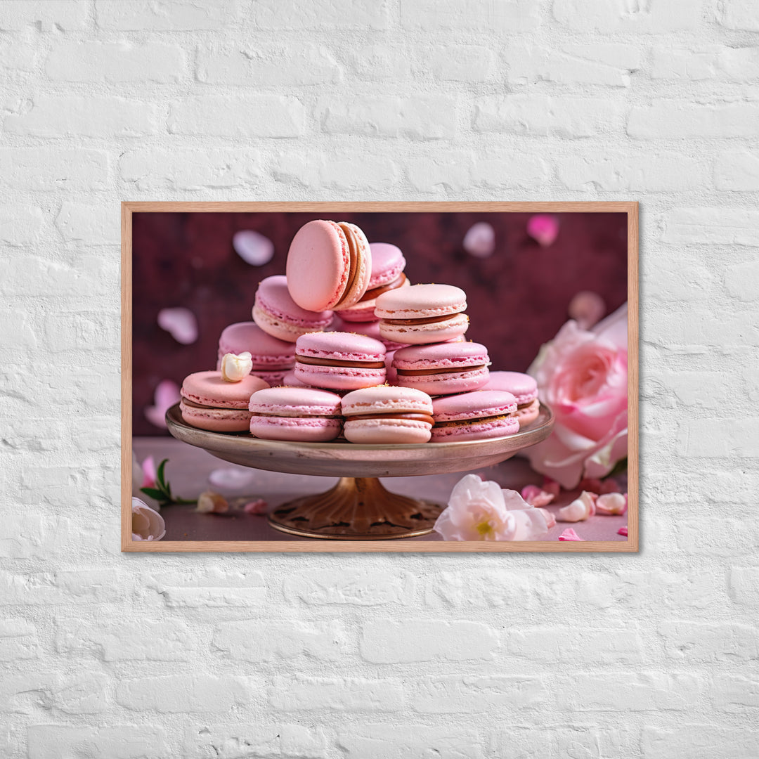 Rose Macarons Framed poster 🤤 from Yumify.AI