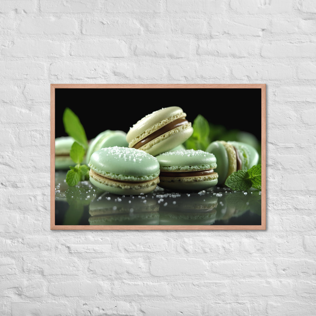 Mint Macarons Framed poster 🤤 from Yumify.AI