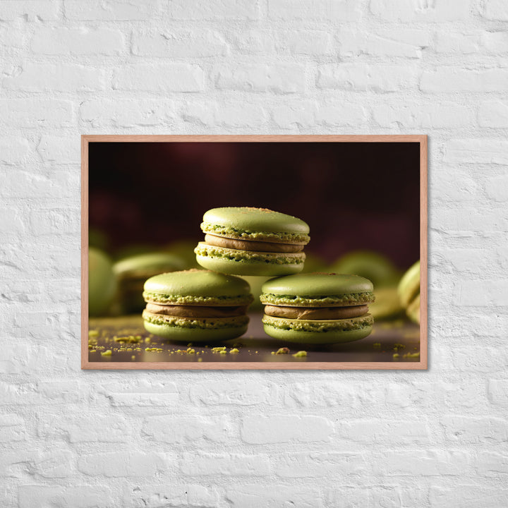 Matcha Green Tea Macarons Framed poster 🤤 from Yumify.AI