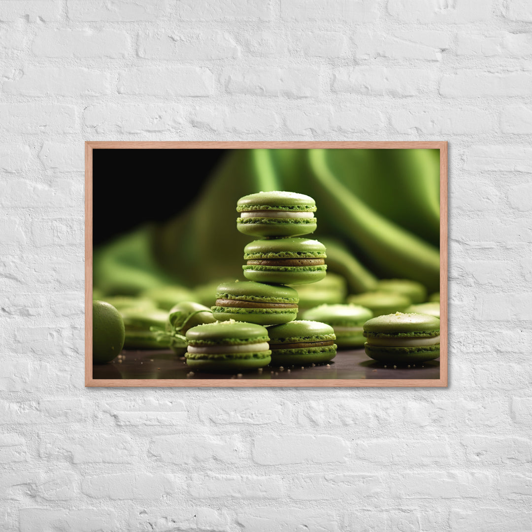 Matcha Green Tea Macarons Framed poster 🤤 from Yumify.AI