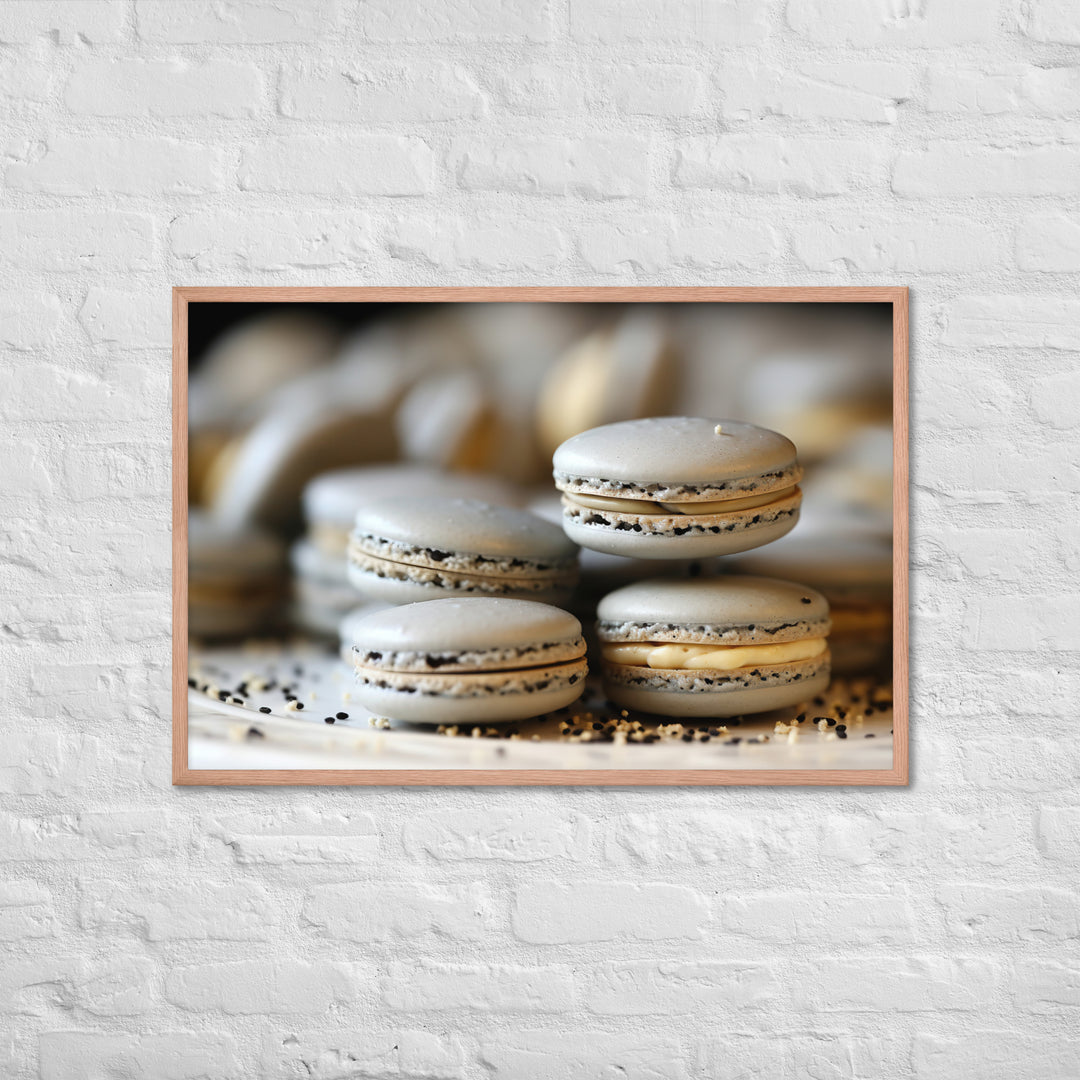 Earl Grey Macarons Framed poster 🤤 from Yumify.AI