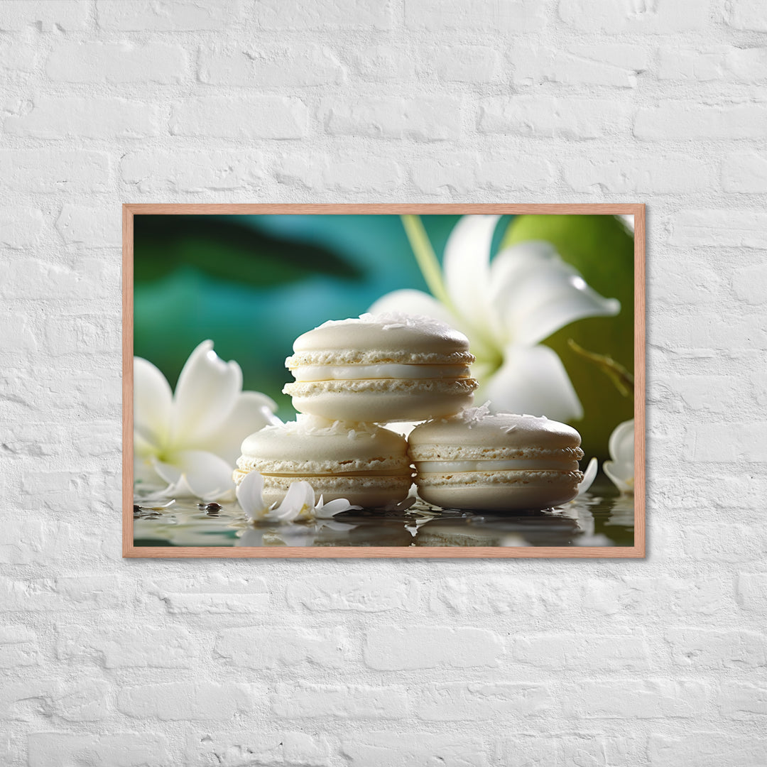 Coconut Macarons Framed poster 🤤 from Yumify.AI