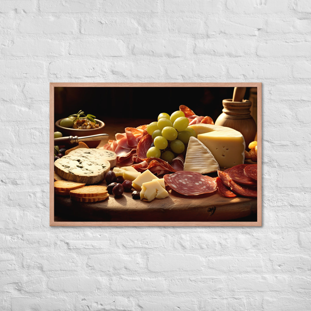 Cheese and Charcuterie Platter Framed poster 🤤 from Yumify.AI