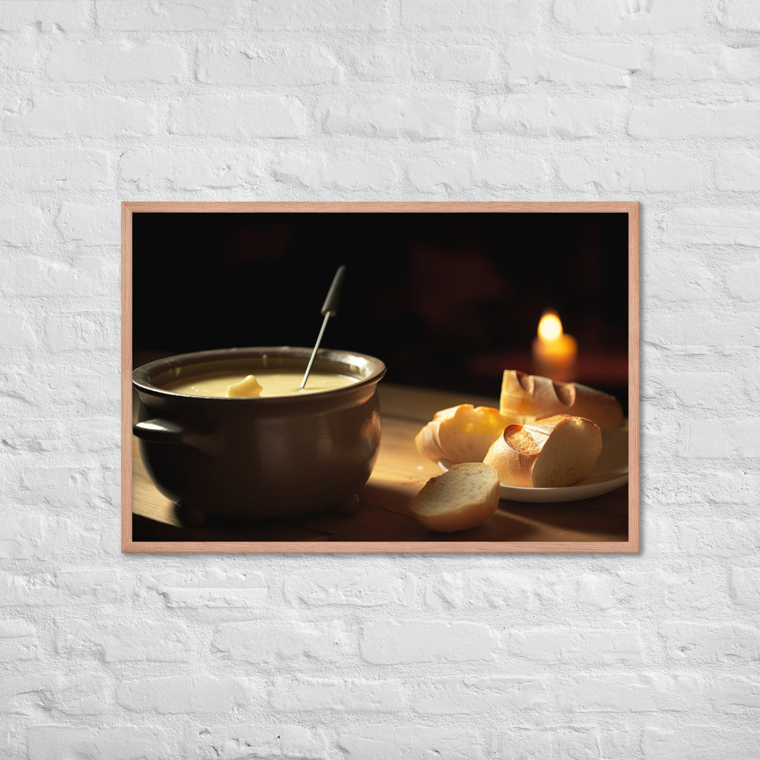 Swiss Cheese Fondue Framed poster 🤤 from Yumify.AI