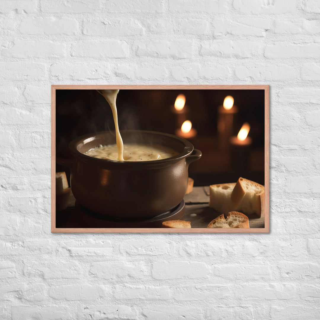 Swiss Cheese Fondue Framed poster 🤤 from Yumify.AI