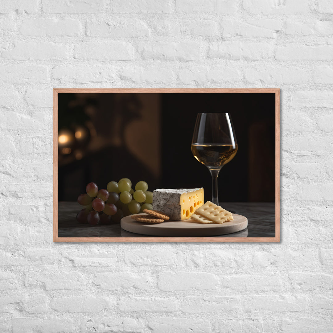 Swiss Cheese and Wine Pairing Framed poster 🤤 from Yumify.AI