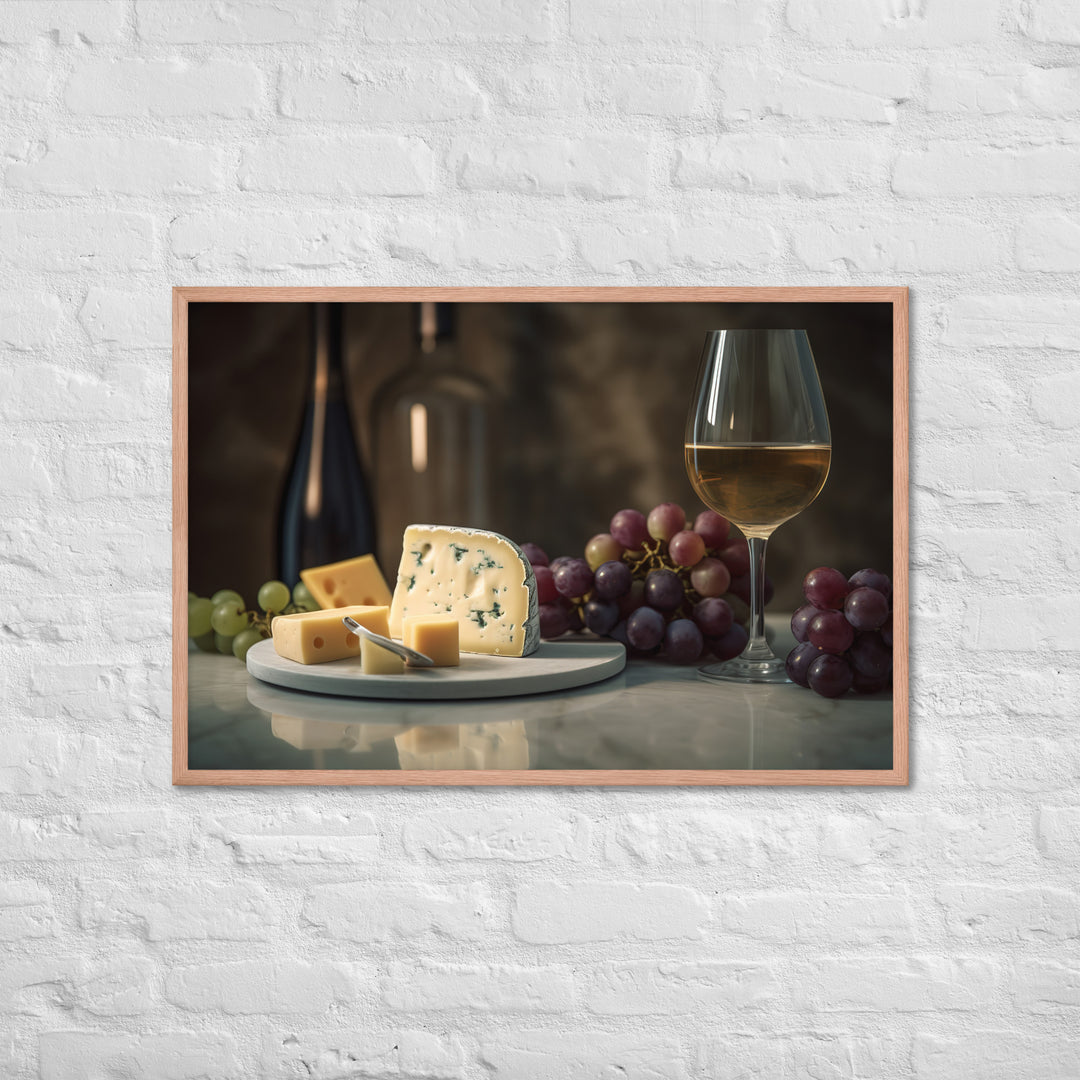 Swiss Cheese and Wine Pairing Framed poster 🤤 from Yumify.AI