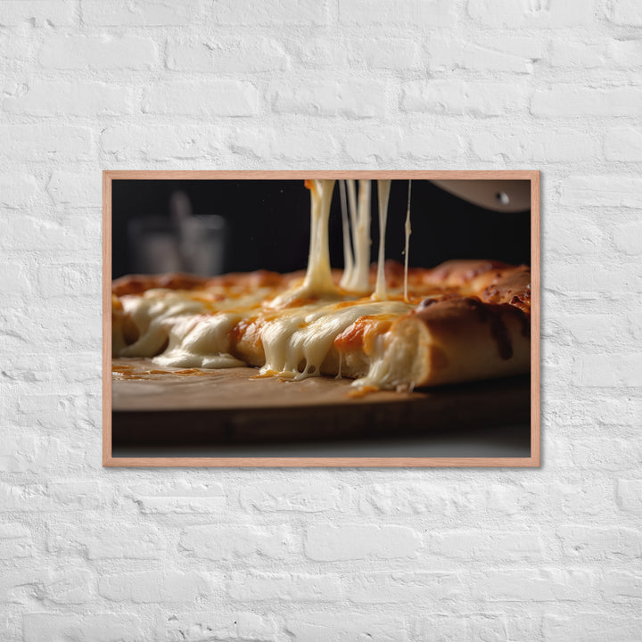 Stretchy Mozzarella Framed poster 🤤 from Yumify.AI