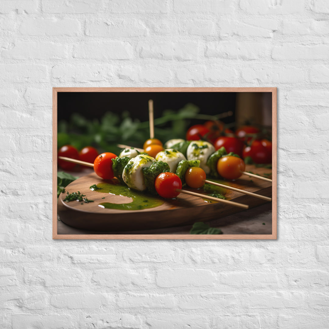 Mozzarella and Tomato Skewers Framed poster 🤤 from Yumify.AI