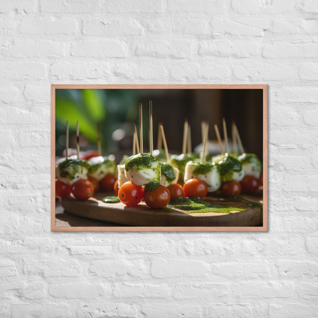 Mozzarella and Tomato Skewers Framed poster 🤤 from Yumify.AI