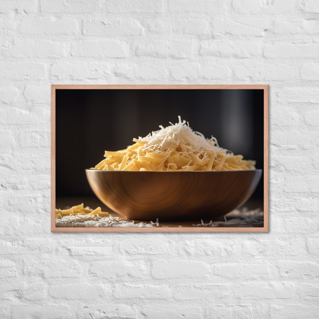 Freshly grated Parmesan cheese Framed poster 🤤 from Yumify.AI