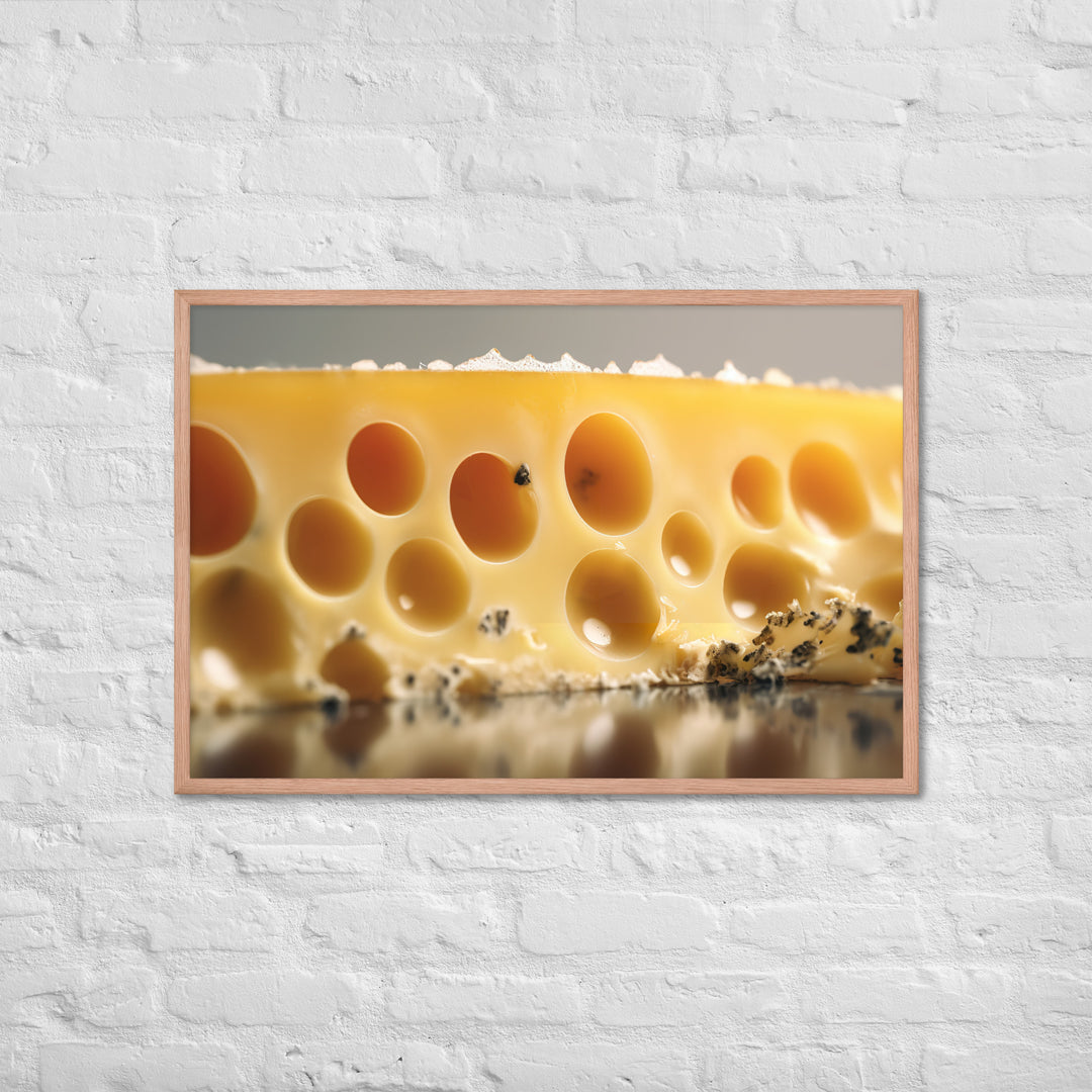 Classic Swiss cheese Framed poster 🤤 from Yumify.AI