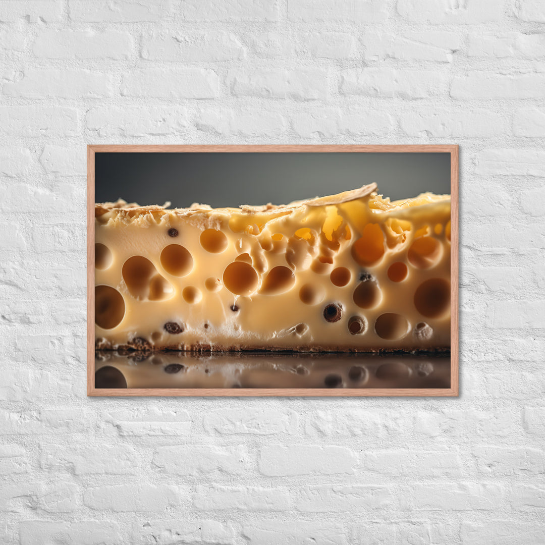 Classic Swiss cheese Framed poster 🤤 from Yumify.AI