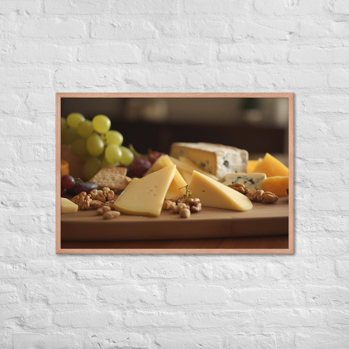 Cheese platter featuring Parmesan cheese Framed poster 🤤 from Yumify.AI