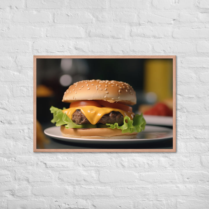 Cheddar Stuffed Burger Framed poster 🤤 from Yumify.AI