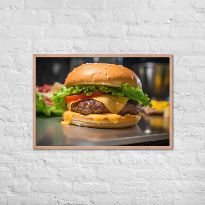 Cheddar Stuffed Burger Framed poster 🤤 from Yumify.AI