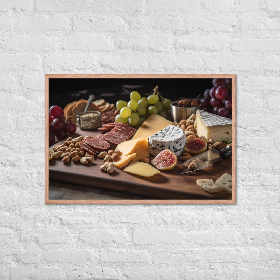 Charcuterie Board with Swiss Cheese Framed poster 🤤 from Yumify.AI