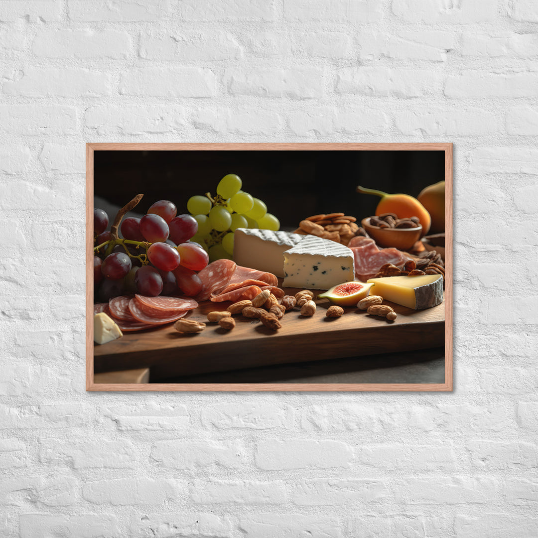 Charcuterie Board with Swiss Cheese Framed poster 🤤 from Yumify.AI