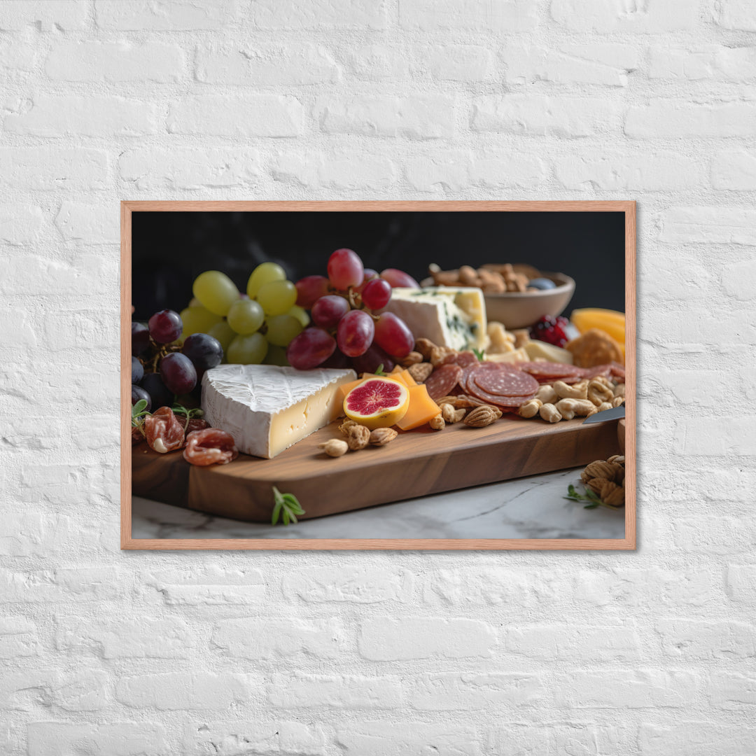 Charcuterie Board with Swiss Cheese Framed poster 🤤 from Yumify.AI