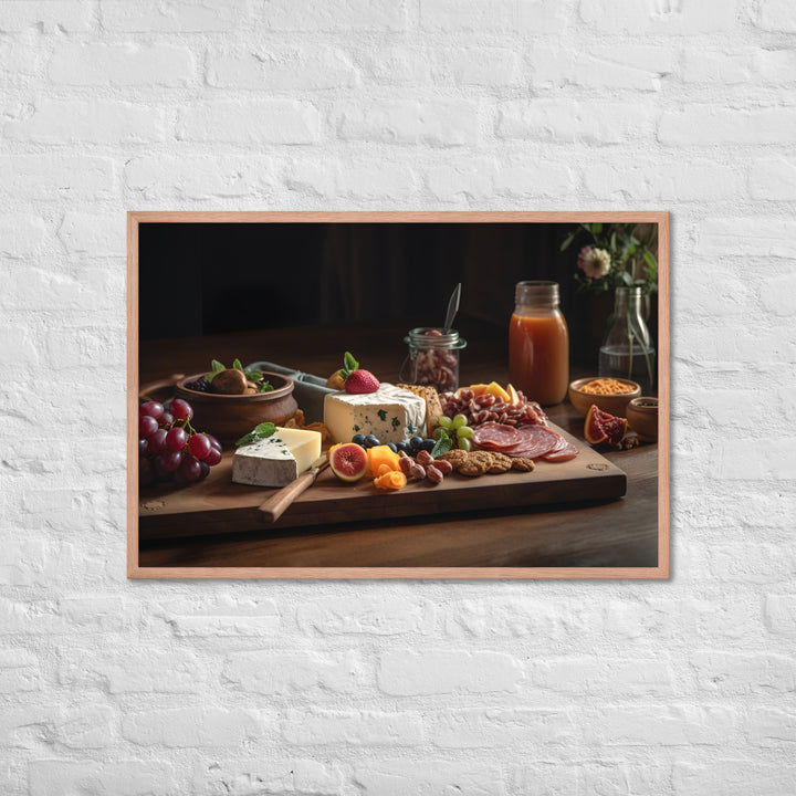 Charcuterie Board with Swiss Cheese Framed poster 🤤 from Yumify.AI