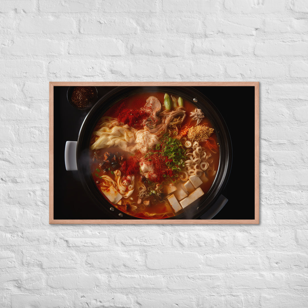 A hot pot filled with Kimchi Framed poster 🤤 from Yumify.AI