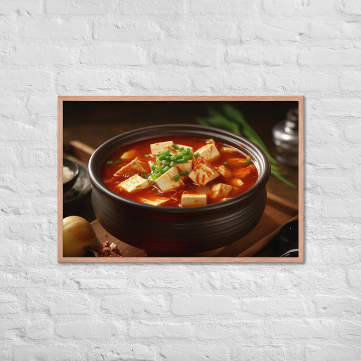 Kimchi Tofu Soup Framed poster 🤤 from Yumify.AI