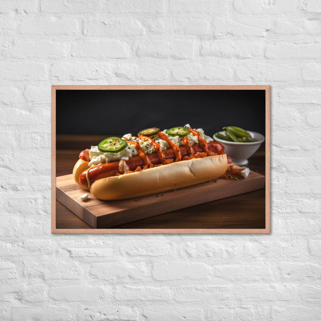 Kimchi Hot Dog Framed poster 🤤 from Yumify.AI