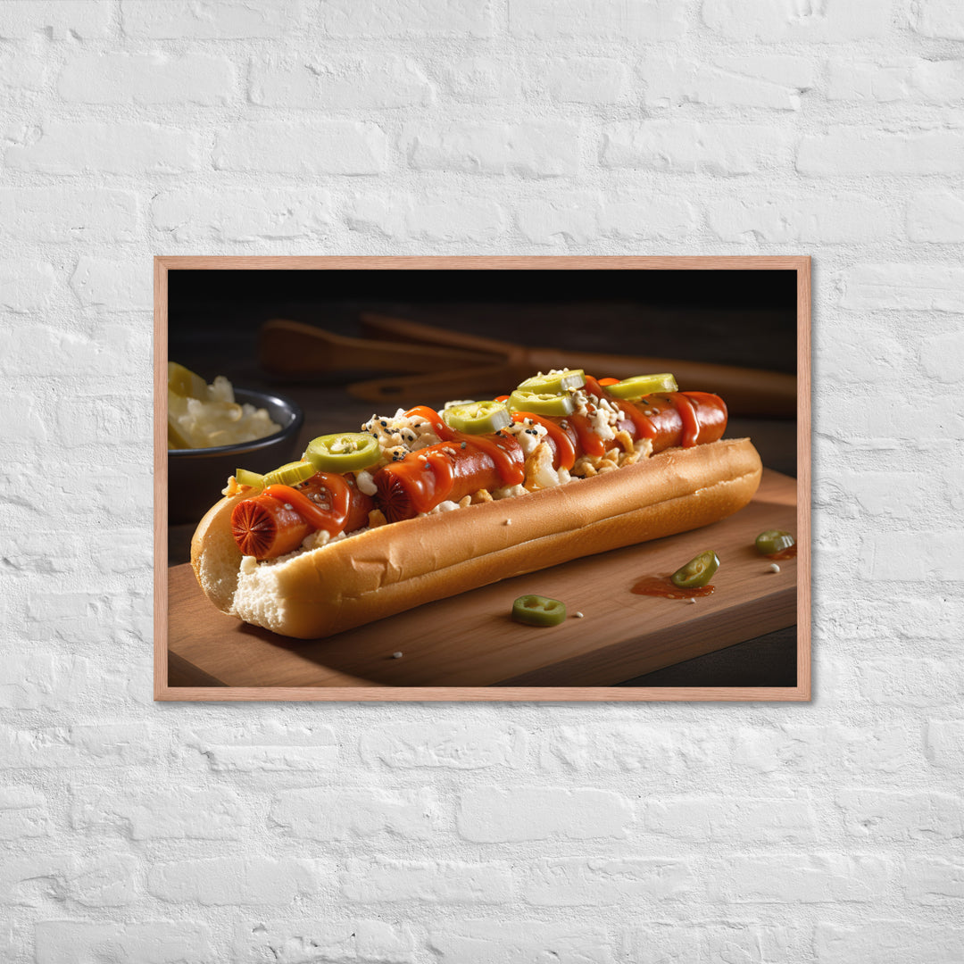 Kimchi Hot Dog Framed poster 🤤 from Yumify.AI