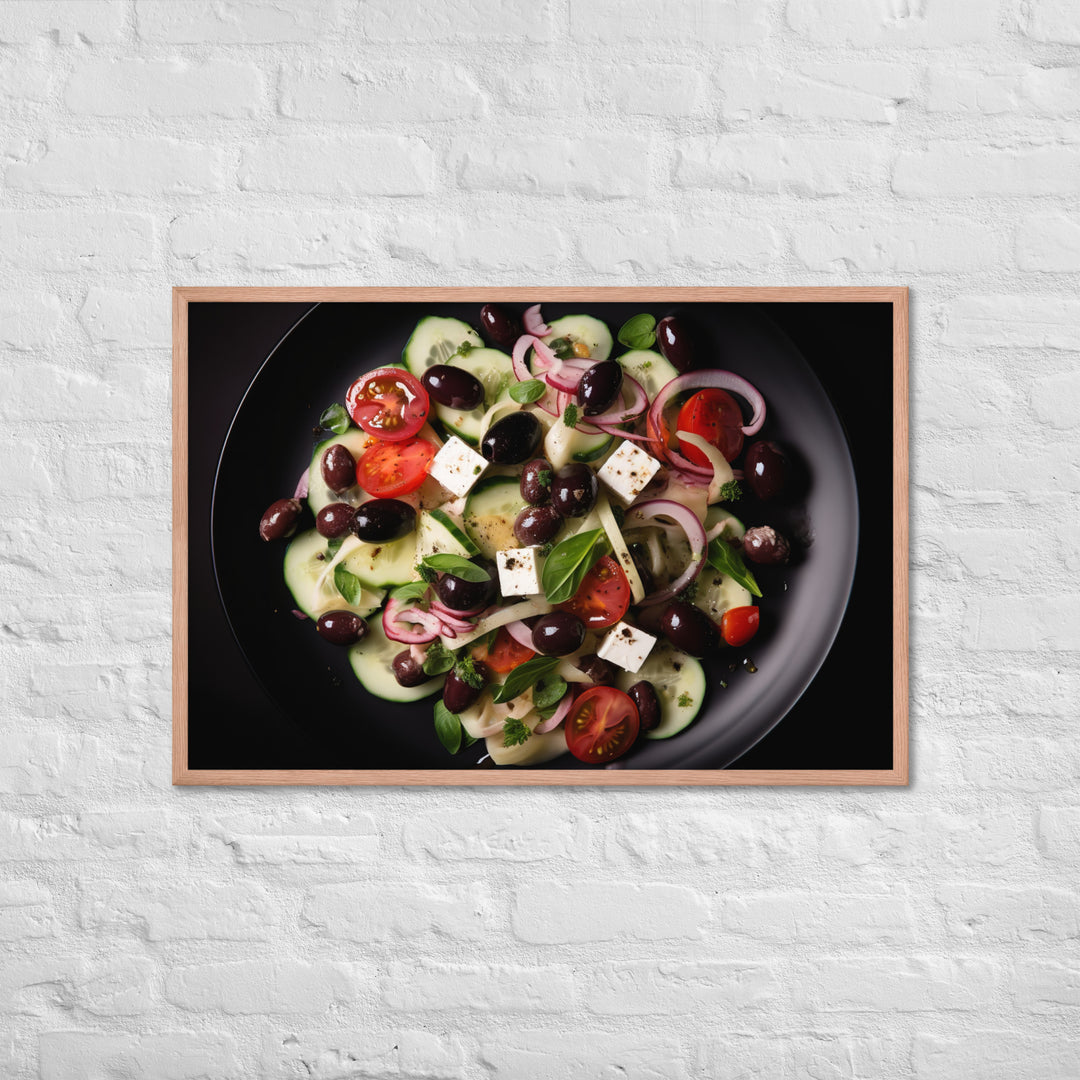 Vibrant Greek salad Framed poster 🤤 from Yumify.AI