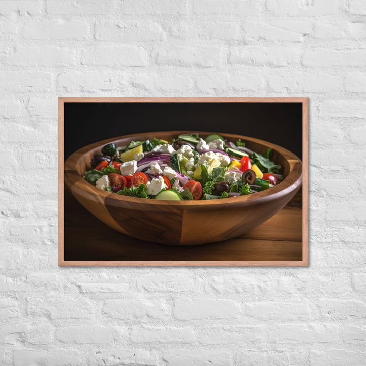 Tantalizing Greek salad Framed poster 🤤 from Yumify.AI